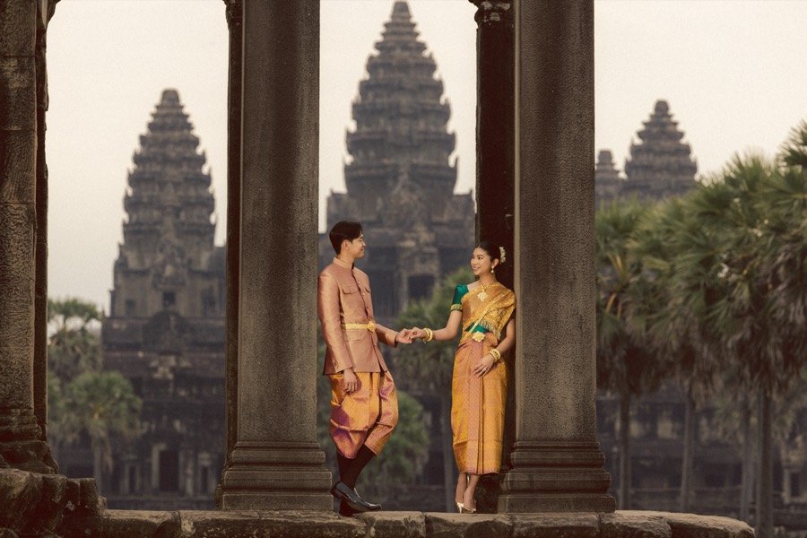 Vireak and Mony at Angkor Wat